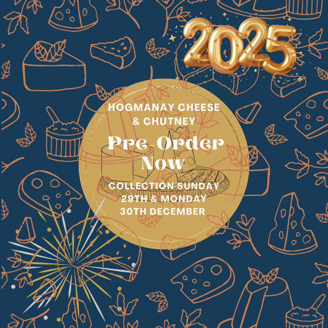 Hogmanay Pre Order Cheese Board £55, 7 Cheeses, Olives, Oatcakes & Chutney