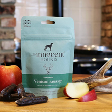 Load image into Gallery viewer, Dog Snacks The Innocent Hound - Grain Free Venison Sausages with Chopped Apple
